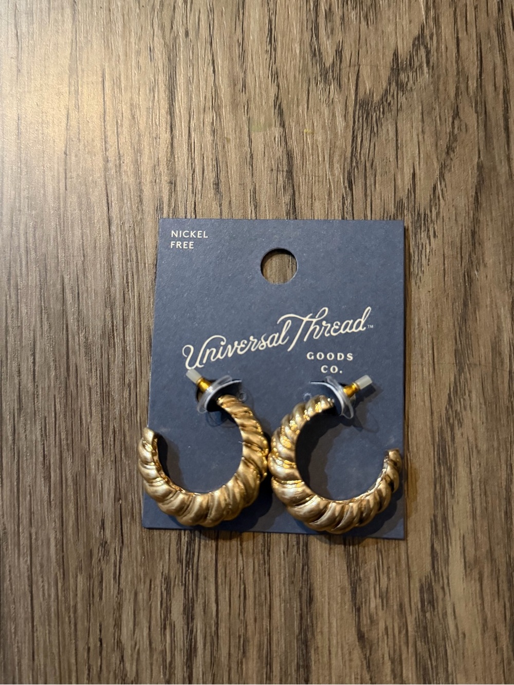 Universal Thread Gold Twisted Chunky Hoop Earrings